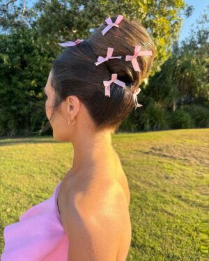 Tanya Hennessy Instagram - Category is … bridesmaids hair must be iconic (hair by @sarahlaidlaw and faces by @audreygriffen, dresses @_aje_ & earrings and jewels are @theofficialpandora ) @audreygriffenmakeup @alysiabridgerevents @jessbridger @ashleamcc @lannylu_ @amylouise2020 @courtneyturtonsworld