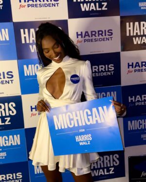 Taylor Hale Instagram - The road to the White House runs through MICHIGAN! 

I’m voting for Kamala Harris because I believe in protecting our reproductive rights, expanding access to birth control, and protecting the right to choose! 

I had the privilege of speaking on behalf of the Harris campaign at the Michigan Creators for Harris event to encourage creators to use their platforms to amplify their voices and the Harris-Walz commitment to healthcare. 

A vote for Vice President Harris and Governor Tim Walz is a vote for Reproductive Freedom!

I cannot in good conscience encourage anyone to consider a candidate who has bragged about overturning Roe v Wade, and has said there should be “some form of punishment” for women seeking abortion care. That is Donald Trump’s America. And to be frank - it’s some sh*t I can’t believe they continue to say. 

Vice President Harris, on the other hand, believes women’s reproductive health care decisions should be made by them and their doctors, not politicians – and is fighting to make sure every women, in every state, has the right to make her own health care decisions, without her government getting in the way! Seems like common sense to me. 

This election, the stakes are high, and the choice is clear for our reproductive freedoms and our health care.

We all have the responsibility to get out the vote for Kamala Harris and Tim Walz. Our futures and our lives depend on it!

#creatorsforharris #kamalaharris #harriswalz