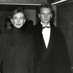 Trudie Styler Instagram - Sting and I back in the 80’s on New Years Eve,
9 months pregnant… waiting for Mickey! #tbt