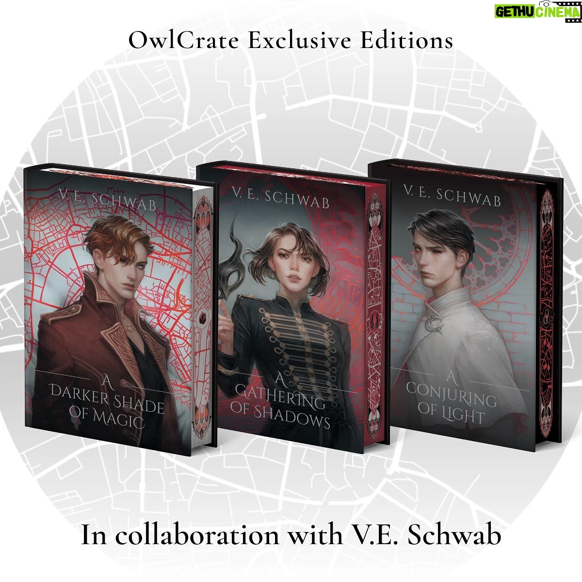 V. E. Schwab - 28.5K Likes - Hey Book Owls, we are thrilled to announce our OwlCrate Limited Edition 🖤A DARKER SHADE OF MAGIC TRILOGY🖤 in collaboration with V.E. Schwab (@veschwab)!
This set will feature A Darker Shade of Magic, A Gathering of Shadows and A Conjuring of Light, which will match our exclusive edition of The Fragile Threads of Power.
Our Limited Edition 🖤A DARKER SHADE OF MAGIC TRILOGY🖤 will feature:
🖤 Completely redesigned covers illustrated by @lenyan.art and designed by @lichen_and_limestone
❤️ Reversible dust jackets with character art by @avendellart
🤍 Stencilled edges on all 3 sides by @sajrafox
🖤 Foil designs on the front and back of the hardcover cases by @divineliterary
❤️ Bound in character art pages (3 per book) illustrated by @jessichenliu, @yewberries, and @yasu.art.studio
🤍 Character art end pages (different front and back) by @lasq.draws
🖤 Ribbon bookmark
❤️ Book one is signed by author @veschwab and includes an author letter!
The exclusive OwlCrate Limited Edition 🖤A DARKER SHADE OF MAGIC TRILOGY🖤 will be $114.99 USD plus shipping. It is a completely separate order from our regular OwlCrate subscriptions and must be purchased individually through our store.
Please note this sale will be limited to 1 set per person as stock is limited. We anticipate shipping in early December.
All active subscribers & The Fragile Threads of Power purchasers will get the first chance to purchase the 🖤A DARKER SHADE OF MAGIC TRILOGY🖤 !! We will send an email on WEDNESDAY, OCTOBER 2nd, at approximately 12:00 PM PST containing your early access link.
🤍 Subscribers early access sale begins on Tuesday, October 8th, at 11:00 AM PST
🤍 If boxes haven’t sold out within 24 hours of going on sale, we will then send the private link to our newsletter subscribers & The Nest app users on Wednesday, October 9th, at 11:00 AM PST
🤍 General sale begins on Thursday, October 10th, at 11:00 AM PST if we have any stock remaining.
#owlcrate #ADarkerShadeofMagic #shadesofmagic #aconjuringofshadows #aconjuringoflight #veschwab