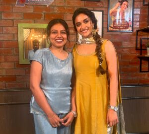 VJ Tara Instagram - Picture says it all✨ @keerthysureshofficial 
Swipe to see the final output🙏🏻😅
.
.
#anchorlife #vjtara #keerthysuresh #positivevibes #interview