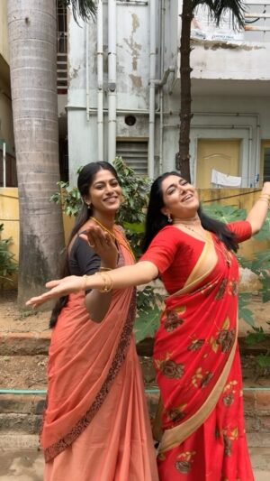 Vinusha Devi Instagram - Our reel lives right now! #panivizhummalarvanam #vijaytelevision