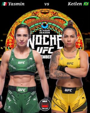 Yazmin Jauregui Instagram - Yasmín Jauregui 🇲🇽 está lista para buscar otro triunfo en UFC el sábado en la gran #NocheUFC 🔥🔥

@yasminjitsu volvió al triunfo en febrero y quiere ratificar que está lista para seguir en racha 💪

Con sólo 25 años la nacida en Rosarito, está 11-1 en MMA (3-1 en UFC) e irá contra Ketlen Souza (14-4 y 1-1 en UFC)

Yasmín será parte de las Preliminares de este increíble evento en Las Vegas 🔮

Comienzo de las Preliminares: 
🇳🇮🇸🇻🇨🇷🇲🇽🇬🇹🇭🇳: 5.30pm
🇪🇨🇨🇴🇵🇪🇵🇦: 6.30pm
🇻🇪🇨🇺🇵🇷🇵🇾🇧🇴🇩🇴: 7.30pm
🇦🇷🇺🇾🇨🇱🇧🇷: 8.30pm
🇪🇸: 1.30am DOM

Comienzo de las estelares:
🇳🇮🇸🇻🇨🇷🇲🇽🇬🇹🇭🇳: 8pm
🇪🇨🇨🇴🇵🇪🇵🇦: 9pm
🇻🇪🇨🇺🇵🇷🇵🇾🇧🇴🇩🇴: 10pm
🇦🇷🇺🇾🇨🇱🇧🇷: 11pm
🇪🇸: 4am dom

#ufc #mma #mmahispano #mmalatinoamerica #ufc306