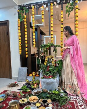 sree priya Instagram - Swipe left to see the cuteness 🤪😍

Happy festival ✨ 

Outfit : @aarushireddylabel