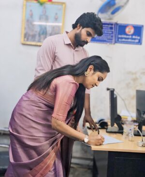 vj Santhiya Instagram - Legally arrested 😜 @aval_santhiya 
Love you dora 🫂🥰

#registermarriage #love #avalsanthiya #mrsmurali
#marriagelife #livetogether #alwayshappy #lovelymoments #memorableday #lovetoeachother #smilyface #mylove ❤️