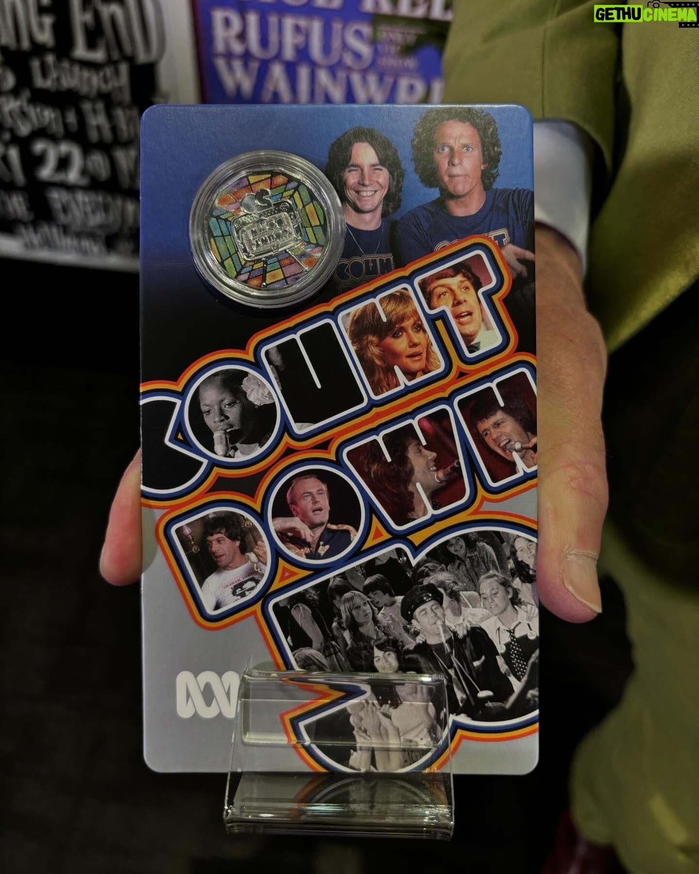 Myf Warhurst - 2.3K Likes - An absolute dream to be invited to host the launch of the Countdown commemorative coin for the @royalaustmint this morning at the @australianmusicvault. This snazzy coloured coin celebrates 50 years of the iconic music show that was instrumental in starting me on the path I find myself today. What a joy to see and hear from the legend @gavinwood18 and one of the Countdown Sisters @linda_freedman amongst others. For the little kid who obsessively watched Countdown every week and had big dreams, this was a huge honour š