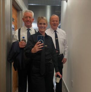 Abigail Hawk Instagram - Last day of school, #bluebloods edition.💙👮🏼(PS didn’t really get yelled at; I just said that for dramatic effect. Also, I got to take home Frank’s office door! Best souvenir everrrrr!)