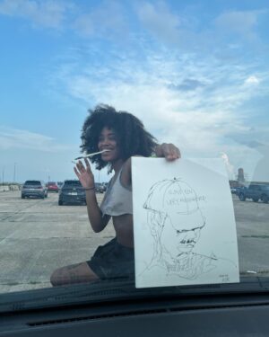Ajani Russell Instagram - Observation #127 -drawing Brandon at the beach ( well in the parking lot but you get the vibes )