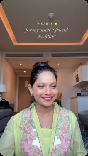 Amritha Shaji Instagram - GRWM 🍋💛✨🧀 #amrithashaji #makeuponpimple