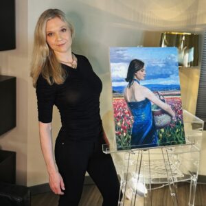 Ariana Richards Instagram - Studio Snapshot: “Royal Harvest.”
❤️❤️❤️🎨👩‍🎨 #poeticrealism 
•
•
•
•
#arianarichards 
#artist 
#studiosnapshot 
#oilpainting