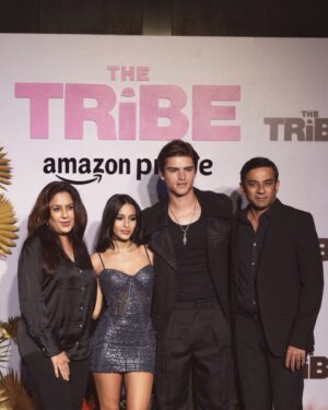 Aryaana Gandhi Instagram - glimpses of THE TRIBE launch party ✨ aaahhhh thanks to everrryone watching and so grateful for all u gorgeous people for all the love u have shown 💞 
p.s. we’re #2 in india!!! 🥹🫶 #thetribeonprime 

styled by @tanghavri 
wearing @rohitgandhirahulkhanna 
hmu @shrutiskode @stylemashupbypriya