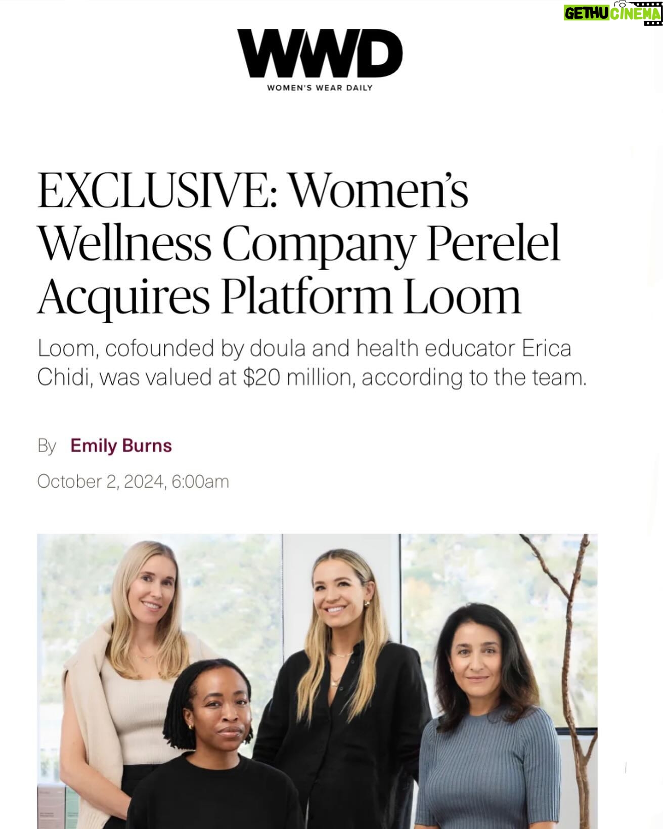 Erica Chidi Cohen - 2.5K Likes - excited to share that LOOM got acquired by @perelelhealth! my dream was to take LOOM from 0 to 1 and then find it a home—ideally, one with higher clinical and consumer acuity—and i couldn’t be happier about where we’ve landed.
from our gorgeous brick-and-mortar back in 2017 to launching our beautiful app last year and impacting people around the world, this journey wouldn't have been possible without our amazing investors and the incredible team who built LOOM. we did this during what, for many of us, were some of the hardest years of our lives.
i love change—in fact, i crave it. it’s important give everything you’ve got and then know when it’s time to let go and evolve. @perelelhealth is an incredible company, with founders i adore, and working towards the same mission we had with LOOM: helping women thrive at every stage of their lives. i’m joining their team as a strategic advisor and all of our education, content, and community will fold into their platforms and i'll be by their side helping to guide that process.
closing this chapter opens a space for softness, reflection, and transformation. but—i'm nowhere near done. there's still so much work to do in women's health, and health at large. my dedication to solving these problems remains unwavering, whether through advising, building solutions, storytelling, or advocacy. the horizon is bright with so many exciting possibilities. this ending is just another beginning.
thank you all for your support on this wild journey. instagram and this community has always been a place that’s held me and encouraged me to keep going. again, thank you for seeing me and supporting LOOM. 🕊️