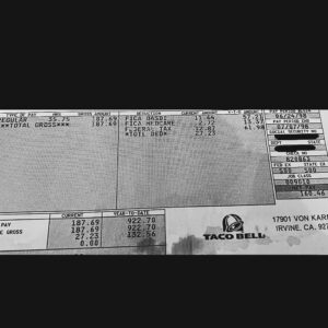 Eve Mauro Instagram - Found my old paycheck stub from Taco Bell.  Worked 35 hours and only got paid $160 back in 1998. Don’t give up. The beginning is always the hardest. 
#WhateverItTakes 
#NotDeadYet