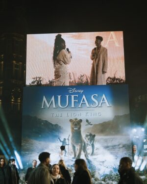 Folake Olowofoyeku Instagram - Every single moment of this journey has been pure JOY! “Mufasa: The Lion King”, is more than a dream come true; it’s a blessing I’ll cherish forever. 💫

Also, a historic moment as my character #Amara, the albino lion villain with blue eyes, is the first-ever character in the “Lion King” franchise to speak with a Nigerian accent; a milestone I’m so proud to bring to life. Thank you, Disney, for welcoming me into this incredible family. My heart is full. 🦁💙✨

Still pinching myself; hopping around the world for a movie I love so deeply feels like magic, and being in London, a city that holds so many cherished childhood memories with my family, makes it all the more special. Grateful beyond words. 🙏🏾🦁✨

#Mufasa #LionKing #Amara #FolakeOlowofoyeku 
#Naija