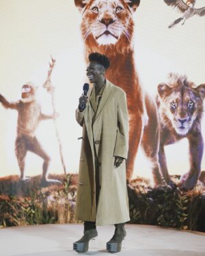 Folake Olowofoyeku Instagram - Every single moment of this journey has been pure JOY! “Mufasa: The Lion King”, is more than a dream come true; it’s a blessing I’ll cherish forever. 💫

Also, a historic moment as my character #Amara, the albino lion villain with blue eyes, is the first-ever character in the “Lion King” franchise to speak with a Nigerian accent; a milestone I’m so proud to bring to life. Thank you, Disney, for welcoming me into this incredible family. My heart is full. 🦁💙✨

Still pinching myself; hopping around the world for a movie I love so deeply feels like magic, and being in London, a city that holds so many cherished childhood memories with my family, makes it all the more special. Grateful beyond words. 🙏🏾🦁✨

#Mufasa #LionKing #Amara #FolakeOlowofoyeku 
#Naija