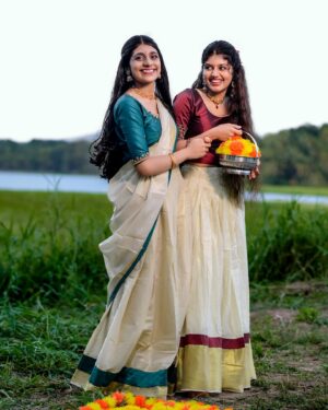 Gouri Gadhuzz Instagram - Happy onam🌼❤️

Dop: @abhishek_manglavil ✨❤️
@vivek_kovalam ❣️
Mua: @makeover_by_archana 💄✨
Outfit: @ar_handlooms_kuthampully 🫶🏻✨
Jewel: @planetjewel 💫