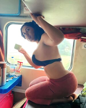 Hemoshree Bhadra Instagram - For your safety please remain seated 🛤️