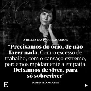 Joana Seixas Instagram - Joana Seixas é um rosto bem conhecido da televisão e uma das atrizes portuguesas mais comprometidas a usar a voz em prol de diversas causas humanitárias como a crise climática ou a defesa por um cessar-fogo em Gaza. 

Ouça a conversa, conduzida por @bernardo_mendonca, no podcast "A Beleza das Pequenas Coisas", nas plataformas digitais habituais ou através do link na bio do @jornalexpresso.

📷 @nunofox/Expresso

#podcast #abelezadaspequenascoisas #joanaseixas #atriz #podcasts #trabalho #cansaço #empatia #causashumanitárias