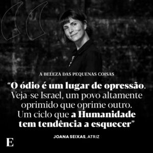 Joana Seixas Instagram - Joana Seixas é um rosto bem conhecido da televisão e uma das atrizes portuguesas mais comprometidas a usar a voz em prol de diversas causas humanitárias como a crise climática ou a defesa por um cessar-fogo em Gaza. 

Ouça a conversa, conduzida por @bernardo_mendonca, no podcast "A Beleza das Pequenas Coisas", nas plataformas digitais habituais ou através do link na bio do @jornalexpresso.

📷 @nunofox/Expresso

#podcast #abelezadaspequenascoisas #joanaseixas #atriz #podcasts #trabalho #cansaço #empatia #causashumanitárias