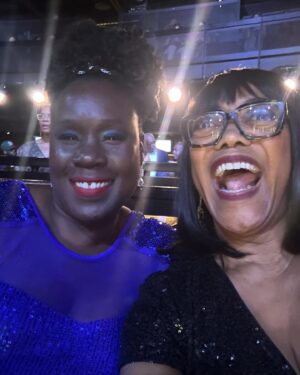 Karen Robinson Instagram - Sunday’s Legacy Awards was EVERYTHING - fun, fellowship, slick AF, highly entertaining, hugely inspiring. My heart swelled to bursting being in the midst of my incredibly beautiful and fantastically talented brothers and sisters!

Congratulations to all the recipients and to  @insight.productions, @blackisnowcanada and @cbc for a gorgeous show!

Go watch it on @cbcgem ! See how we do! PS. I got to meet Olympic gold medallist @rogers_camryn , y’all! #hammerthrow

(Credit for some photographs -  @georgepimentel1 , and credit for my wig - the kindness of @ana_sorys )

#legacyawards #blackacademy @legacyawardsca #wehere #webeenhere #fromtime