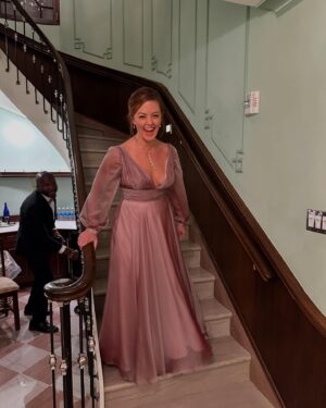 Kate Rockwell Instagram - Sent my daughter these photos to show her that Mama can look like a princess. She was more excited that I was on the stairs. 👸 💕 🛕