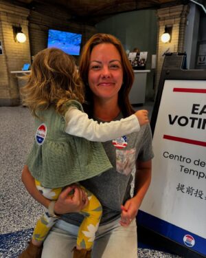 Kate Rockwell Instagram - I voted for me, and I voted for her. She deserves the same rights I have, and she deserves more. She deserves the right to speak her mind, to make choices about her body, to earn the same money as anyone else. She deserves clean air and water, to love who she wants to love, and the safety to move around the country she lives in without fear. So do I. So do you. #vote #voteearly