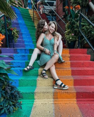 Kendra Instagram - Petition for every town to have a rainbow staircase for us to kiss on 😘🌈😤
.
.
.
.
.
#couplegoals #love #rainbowstairs