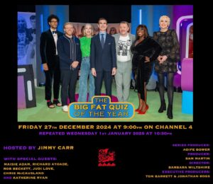 Maisie Adam Instagram - On your screens tonight rounding up the year with this bunch. 
Was my teammate total legend and everyone’s favourite dancer @chrismccauslandcomedy ? Yes! 
Was there a round literally called “Say What You See”. Also yes. 
Join us on Channel 4 at 9pm to see how we got on! 🍻