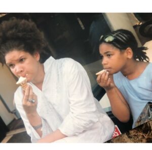 Michaela Angela Davis Instagram - Today she is 34 years old. She is a mother herself. She is still. The ice cream cone. She is the cornrows. The silver painted fingernails. She still is. The person I want to be around the most. She is, still the one who brings me to the most realness   fun in the world, in myself. Happy Birthday @glittergrowsinbrooklyn ..trust , this kind of love never grows old. #DopeDaughter4L #DopeMother2