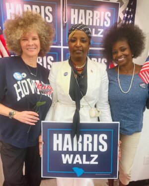 Michaela Angela Davis Instagram - In this historic Black womans moment. at a historic Black womans space -Clyburn’s Beauty Salon-I am so proud to have worked alongside the Sumter Democratic Party - a strong dedicated community - a microcosm of the Harris/Walz Campaign - one to be proud of - the service   sacrifice of Black women for this Democracy has been the greatest American story still in progress, still being written #HarrisWalz #madampresident #WinWithBlackWomen #SumterDemParty #sumtercrownactcoalition