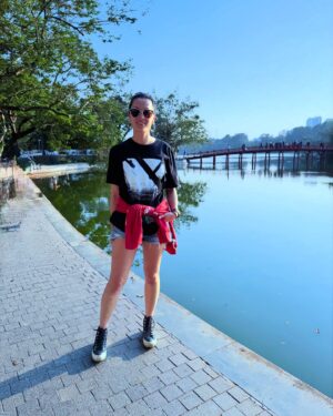 Olivia Cheng Instagram - Father Jun & Ah Toy tour Hanoi - Ha Long Bay - Ninh Bay - and an eccentric resort and artist compound somewhere in the middle of all that - big thanks to @perryyungofficial @mauranguyendonohue @sasamaiyingyung for letting me tag along on a portion of their family trip through Vietnam 🇻🇳