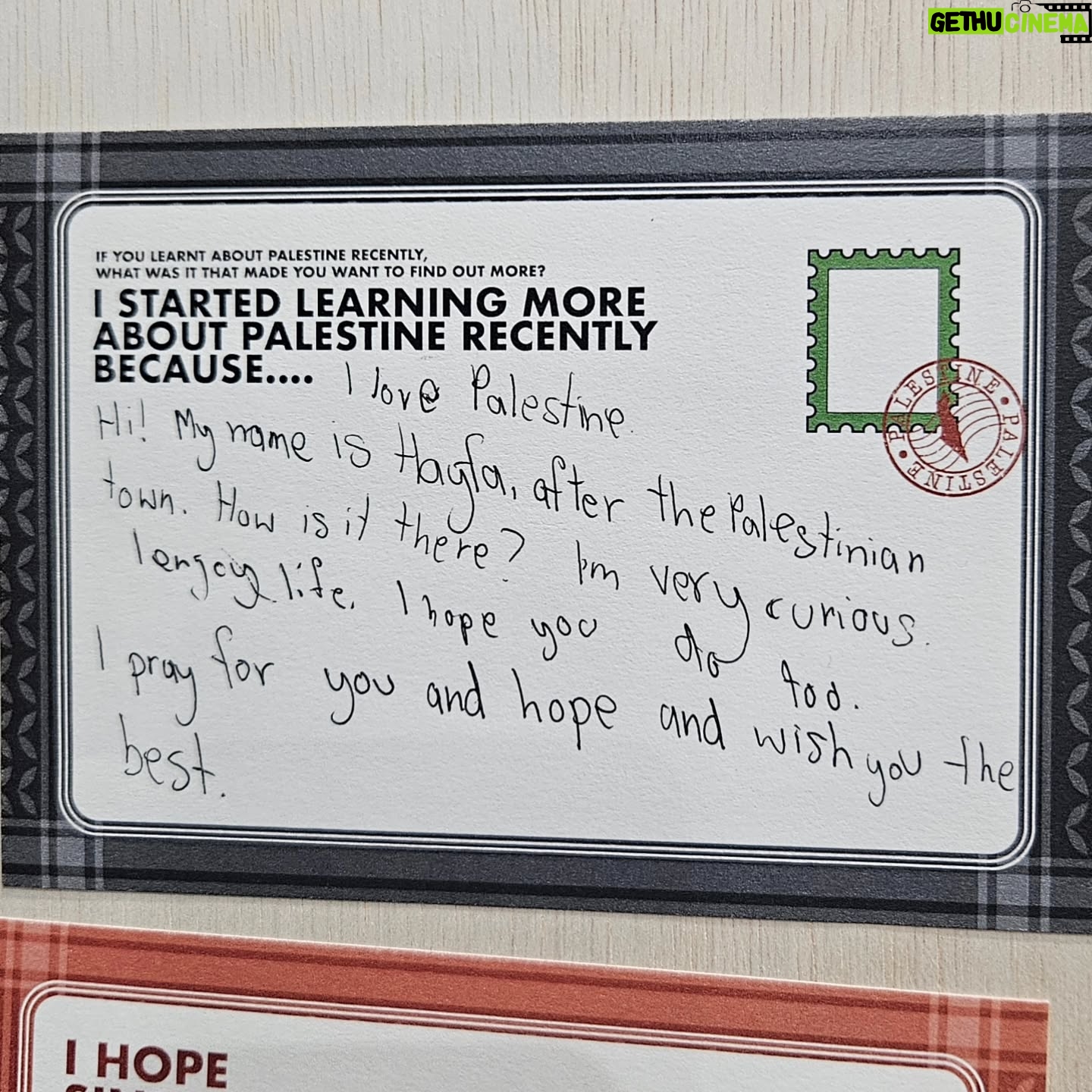Oon Shu An - 3.5K Likes - If children can understand the suffering in Palestine, why can't we?
These are from the Live Gaza Monologues' Postcards for Gaza segment where attendees penned their thoughts about Palestine.
Share your answer to "I care about the Palestinian cause because..." below 👇
✒️ And sign our petition for Singapore to expedite its recognition of the Palestinian state via the link in bio. We're less than 10% away from our goal of 10,000 signatures 💯