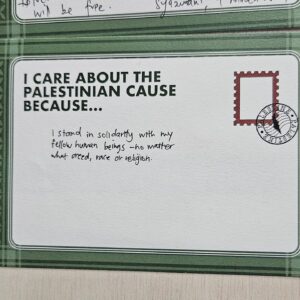 Oon Shu An Instagram - If children can understand the suffering in Palestine, why can't we?

These are from the Live Gaza Monologues' Postcards for Gaza segment where attendees penned their thoughts about Palestine.

Share your answer to "I care about the Palestinian cause because..." below 👇 

✒️ And sign our petition for Singapore to expedite its recognition of the Palestinian state via the link in bio. We're less than 10% away from our goal of 10,000 signatures 💯
