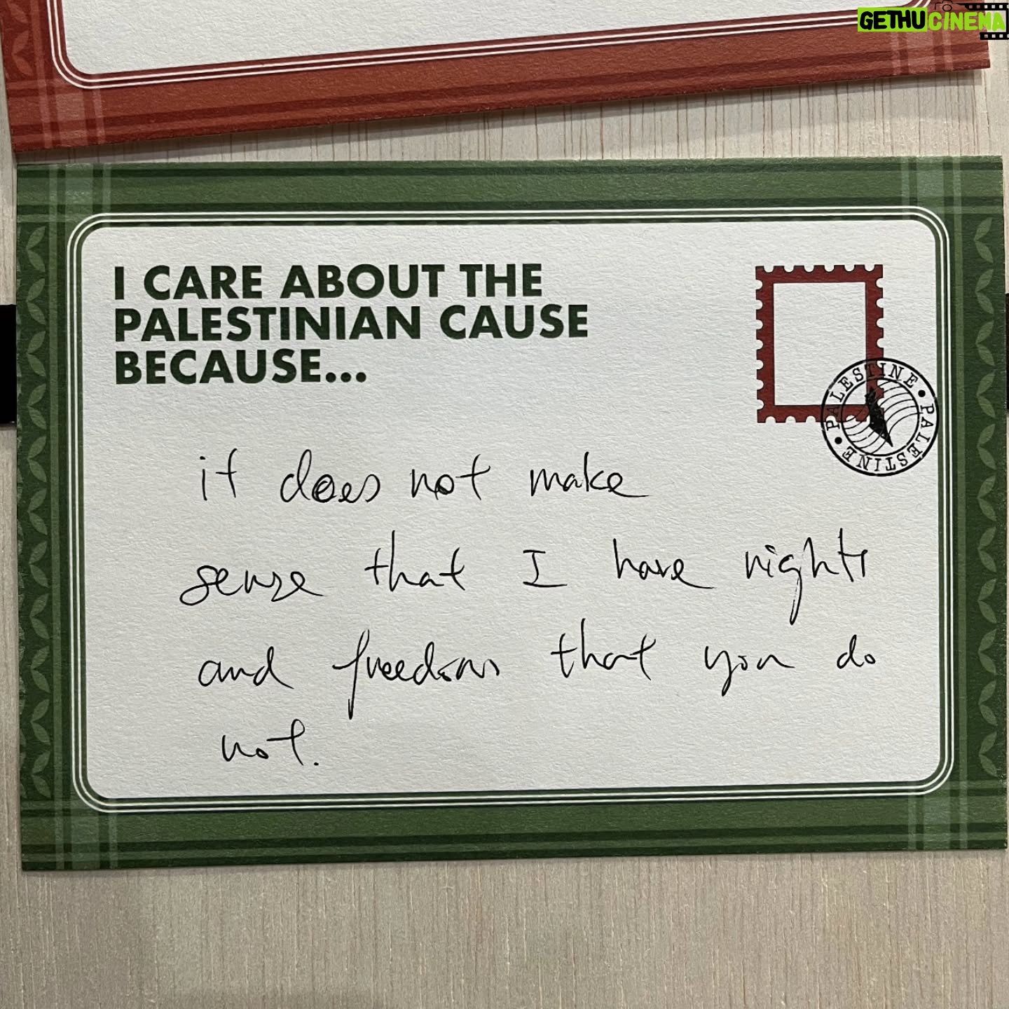 Oon Shu An - 3.5K Likes - If children can understand the suffering in Palestine, why can't we?
These are from the Live Gaza Monologues' Postcards for Gaza segment where attendees penned their thoughts about Palestine.
Share your answer to "I care about the Palestinian cause because..." below 👇
✒️ And sign our petition for Singapore to expedite its recognition of the Palestinian state via the link in bio. We're less than 10% away from our goal of 10,000 signatures 💯