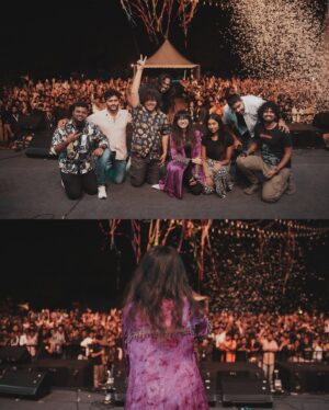 Shakthisree Gopalan Instagram - Thank you #Bangalore for making this one special!♥️
More from our gig at @blrhubba @kanthafestival - with @bhuvanesh_keys @christhejason @napier_naveen @tapassnaresh @rithuvysakh @dyuti_i 
📸 : @irshad_pklr_