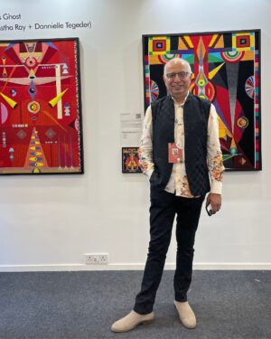 Shalini Passi Instagram - A memorable round-up from Art Mumbai 2024 @artmumbaiofficial ! Our booth at Arches 3 & 4 was buzzing with art lovers and collectors exploring the magic of embroidered art.

Creatively Embroidered by Milaaya Art Gallery by Gayatri Khanna @msgayatriks 
Presented by Shalini Passi’s @shalini.passi MASH @mash_india 
Curated by Dr. Arshiya Lokhandwala @lakeerenn