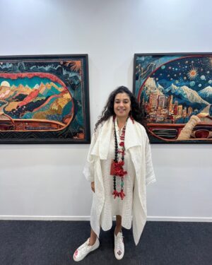 Shalini Passi Instagram - A memorable round-up from Art Mumbai 2024 @artmumbaiofficial ! Our booth at Arches 3 & 4 was buzzing with art lovers and collectors exploring the magic of embroidered art.

Creatively Embroidered by Milaaya Art Gallery by Gayatri Khanna @msgayatriks 
Presented by Shalini Passi’s @shalini.passi MASH @mash_india 
Curated by Dr. Arshiya Lokhandwala @lakeerenn