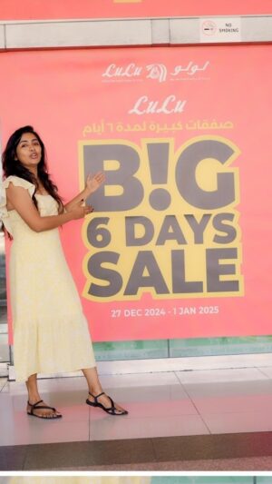 Shalini SJ Instagram - LULU is ending the year up with an absolute BANG!

Get ready for 6 epics  days of jaw-dropping discounts on groceries,  fresh products, health, and beauty , home essentials, electronics, appliances and so much more!

End the year right with LULU'S biggest sale of the season - 6 days of unbeatable deals!🥰🥰🥰🥰🥰🥰

It's happening in- store and online from 27th DECEMBER  to 1st JANUARY... Don't miss out!🏃‍♀️‍➡️🏃‍♀️‍➡️🏃‍♀️‍➡️🏃‍♀️‍➡️

ENJOY THE NEW YEAR SHOPPING WITH 

 "LULU HYPERMARKETS "