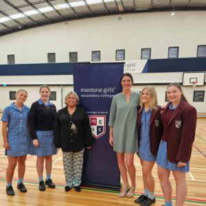Sharni Layton Instagram - A very special day today, getting to go back to my roots @mentonegirlssecondarycollege to chat to the students of 2025 at the end of year assembly with Aunty Katrina. It meant so much to share my journey 🙏💕 Thanks for having me! Xx
