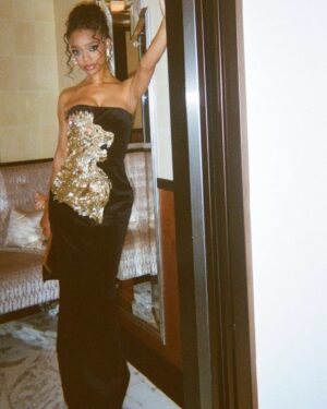 Tiffany Boone Instagram - It’s Mufasa: The Lion King premiere day! This project has made so many of my dreams come true including wearing custom @Balmain. Thank you @olivier_rousteing and the whole team for the incredible looks. I felt like a true Disney Princess. 

Now this film belongs to you- the audience. We hope it brings you as much joy as it has brought us. ❤️