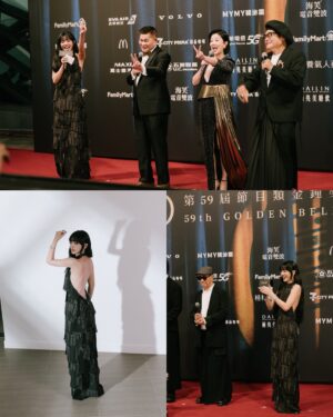 Wenny Lin Instagram - 第59屆金鐘獎節目類星光大道主持-紅毯篇
（首次主持心得落落長，歹勢）

去年因為原子少年入圍的關係，有幸走進了金鐘殿堂，全程參與的我一直默許希望還有機會能再進入這個神聖的地方。

幸運的是真的沒想到很快又能拿到金鐘59的入場券，甚至這趟能為所有電視人服務更是一件榮幸的事。

謝謝機會，謝謝所有願意相信我的長官們，謝謝三立電視，每一次的開會我都覺得自己是ㄧ個小毛頭，謝謝你們願意和我對話討論，我感恩再感恩，謝謝所有辛苦的工作人員，能和超級靠譜的你們一起工作我非常幸福，希望沒有讓你們失望！

彩排前一晚我私訊了搭檔豪平(每次豪平哥他都說不要哥但你永遠是我的哥！），說我很緊張，他用最快的速度回覆並讓我心情安穩了許多，就像這段日子他即便很忙也會耐心的把許多經驗傳授給我一樣，首次主持紅毯能和豪平搭檔真的是再幸福不過的事，是最讚的定心丸，慶幸有你。

謝謝這段時間給我幫助的前輩們！Lulu、瑪麗、偉晉，凡凡，謝謝所有提點和加油打氣，你們都是最好的榜樣，我莎朗嘿呦每一位。

我想我會非常懷念這段像在準備學測的旅程，每天像學生一樣背著一個大後背包到處工作，裡頭有著自己手寫的文字，空檔就來到最喜歡的咖啡廳繼續熟悉資料，隨著日子一天天逼近，面對排山倒海的壓力我越來越緊張，但持續看著每個入圍作品的我總能很快的找到答案，就像兒童節目獎的《叫我野孩子2》提醒了我小朋友根本只要知道目標在哪裡，有努力就一定會有達成的一天，後來年紀很小的小朋友自己親手築起了一座瞭望台，這麼不容易的事他們能做到，我應該也可以！總之很謝謝每個影視作品在這個準備的過程總能帶給我滿滿的收穫！謝謝每一位受訪者，每一組來到紅毯的團隊們。

這段閉關的日子被我拒絕見面的所有好友們，我愛你們，每一個加油訊息我都有收到。
謝謝一直以來都比我更相信我自己的粉絲們，不知道有沒有讓你們驕傲，希望有。
謝謝所有曾經給我工作機會的合作對象們，經驗也是這趟旅程很重要的養分，謝謝你們。
謝謝很久沒見的爸爸媽媽姊姊們守在電視前，永遠最好的觀眾。

一定還有許多要進步的地方，我會持續加油，期待未來還有機會再為金鐘獎服務，這趟旅程真的美好的讓人懷念。
謝謝自己，最後，大象婆婆茂通外公我完成了，希望你們在天上有為我驕傲。

謝謝我的工作團隊，你們是最強的靠山！謝謝最辛苦也最讓人安心的存在 @summerluhaha 還有當日支援的親辜 @shen_0616 
Hair | @h.harley_1107
Hair assistant | @never_mind_130613
Makeup | @st2102
Photographer｜@rockykao456
Dress |  @apujan
Jewelry | @Swarovski #SwarovskiTW
Shoes | @manoloblahnik @bluebelltw

#金鐘59 #星光大道