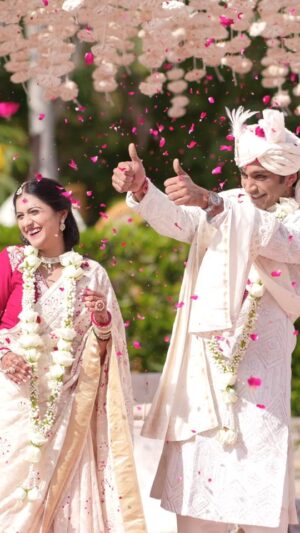 Aarohi Patel Instagram - Our wedding song - Dhin Dhin 🤍
Full video song out now on YouTube 🥹

Music by : @aalapdipeshdesai @parthdesai.27 
Singer : @jigrra 
Recording studio (Jigrra) : @musica.productions
Video shot by : @silverlightstudios.in
Video Edited by : @thenerdnextdoor.edit

Event curated & managed by: @event.kalakar
Event styled & designed by: @events_by_the_planners_project
HMUA for Aarohi & Tatsat: @hetultapodhan
Outfits : @fashionautograph1989 (Aarohi)
@dhruvishahdesigns (Tatsat)
Location: @bamboosaa 
Caffeine handled by : @thedarkroast