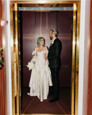 Alison Wonderland Instagram - On Halloween in Vegas I married the love of my life (with some help from Elvis). I am so grateful to have found such a one of a kind love. Ti doesn’t have social media (hot) but I am so in love with you. You are the funniest, smartest, kindest and most inspiring person I know. Thank you for always letting me be fully myself and encouraging me every single day, thank you for giving me the most beautiful child in the world, thank you for showing me what healthy love is, and most importantly thank you for making me “Mrs West” because now my initials are officially “AW” 💍 
📸 @zarastaplesweddings & @jaredtinetti (special thanks to @resortsworldlv & @zoukgrouplv for my crazy afterparty)