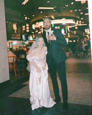 Alison Wonderland Instagram - On Halloween in Vegas I married the love of my life (with some help from Elvis). I am so grateful to have found such a one of a kind love. Ti doesn’t have social media (hot) but I am so in love with you. You are the funniest, smartest, kindest and most inspiring person I know. Thank you for always letting me be fully myself and encouraging me every single day, thank you for giving me the most beautiful child in the world, thank you for showing me what healthy love is, and most importantly thank you for making me “Mrs West” because now my initials are officially “AW” 💍 
📸 @zarastaplesweddings & @jaredtinetti (special thanks to @resortsworldlv & @zoukgrouplv for my crazy afterparty)