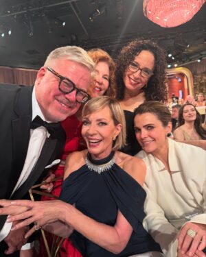 Allison Janney Instagram - Such a fun evening at the #goldenglobes2025 .  Thank you @jillcrosbyhair @mariedelprete @lpwnailpro @taraswennen @lordgmv @joannavargas @cristiano @yeprem @melisgoraljewelry @carolinaherrera @jimmychoo .  It is a real team effort… and I have the best. Grateful for you always helping me look and feel my best out there! 😍