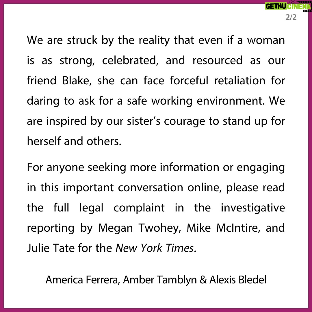 Amber Tamblyn - 170.4K Likes - In support of our sister, Blake.
❤️ America, Amber and Alexis