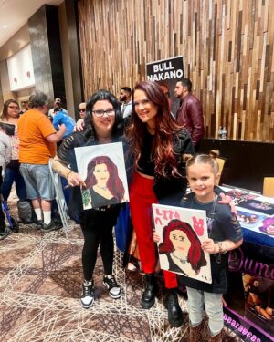Amy Dumas Instagram - North Carolina brought the hype! Thanks so much to @wrestlecade @highspots @gilbertboyas and all who came today to say hi- y’all the best 

Slide 4- this was the first time I’d seen my new action figure since it was announced at SDCC- 

Slides 6/7 The tricked out  @originalfunko customs never gets old