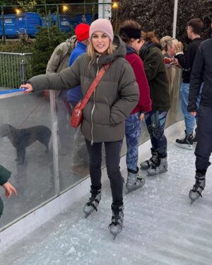 Amy Huberman Instagram - Delighted to partake in this year’s Standing On Ice.
Where I literally don’t move, cling to the side and wonder if it will be the tibia or the femur that might be the first to break.