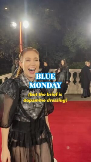 Angela Scanlon Instagram - How’s your mood today?! January is tough, it’s dark, it’s cold, payday feels like it’s 100 years away and the nauseating self-help narrative is enough to make anyone want to burrow into a hole of hibernation and not come out until Solstice!

One of my fave life hacks is #DOPAMINE DRESSING 🌈 when I’m feeling a bit “blue”… I reluctantly drag myself out of my thermals, put on a ridiculous outfit (even if it’s heading to the corner shop or going for a walk with the girls) - the brief is LOUD AND PROUD. Fake it til you make it! 

What do you think of the #dopaminedressing trend?!