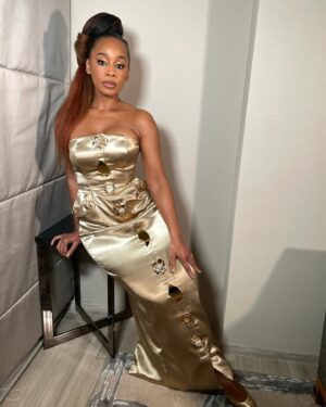 Anika Noni Rose Instagram - There are more. I had a ball. I know this man was tired of taking snaps.  But… this @harbison.studio felt too good on a girl. 

Styled by @jasonrembert 
Asst @thestylistguy 
Gown @harbison.studio by @charlienchargie 
Shoes @louboutinworld 

Face @lionellashad 
Hair @nikiyamathis 
Nails @opi 

I still owe London (forgive me, London peeps). I’m so tired y’all. But having a blast. She’ll be on here soon. 
Meanwhile, NYC.

#mufasa #Afia #Harbison #fashion #blackandgold